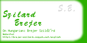 szilard brejer business card